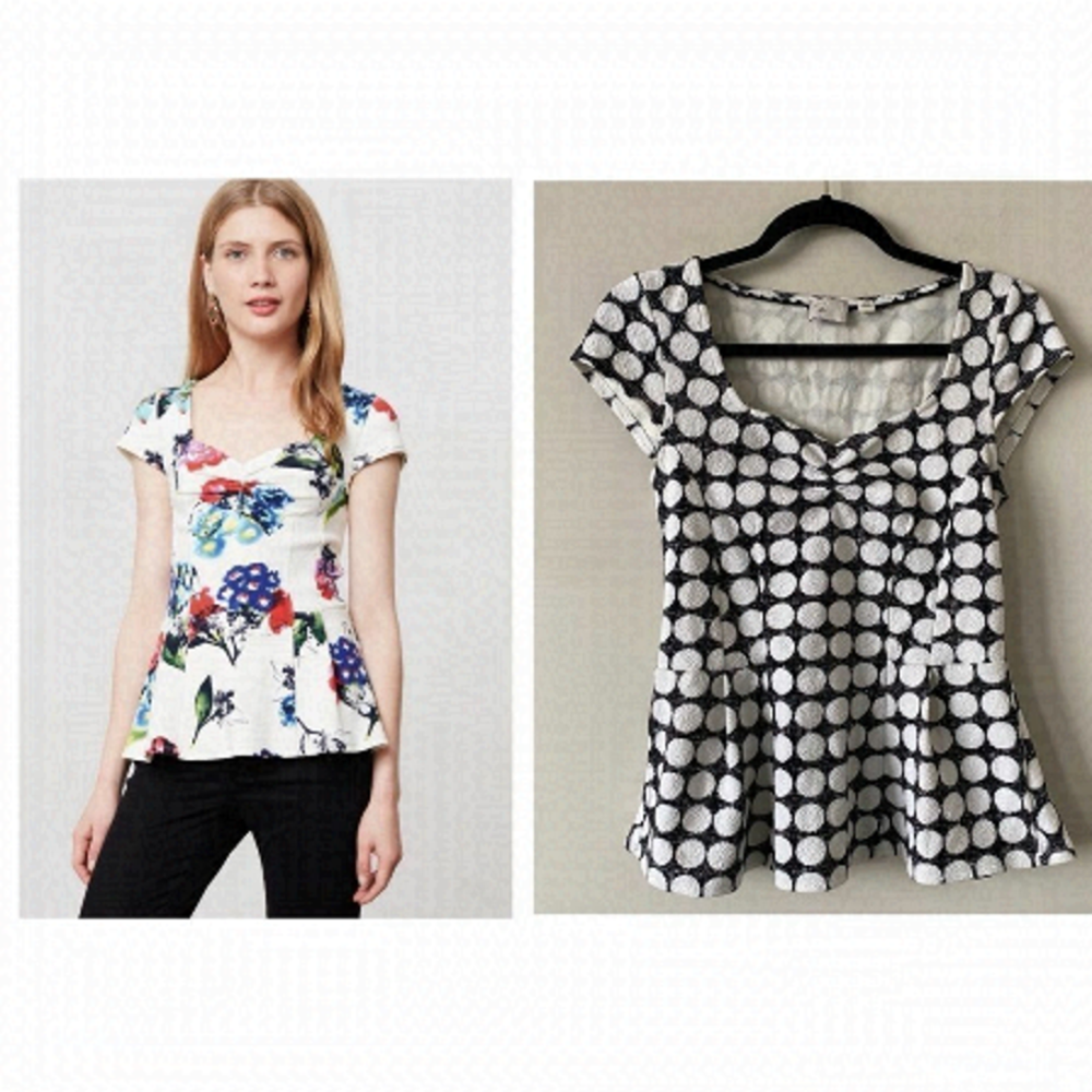 Anthropologie “Postmark” Mignon Polka Dot Top